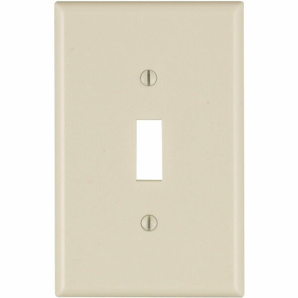 Leviton 1-Gang Smooth Plastic Mid-Way Toggle Switch Wall Plate, Light Almond 025-80501-00T